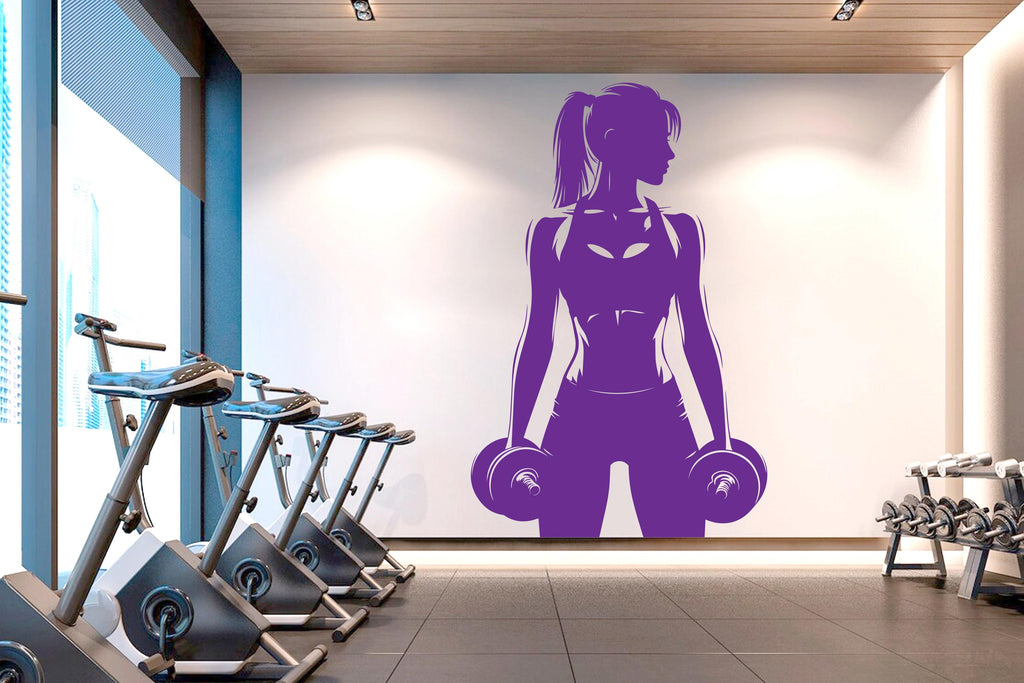 Gym Wall Decal Home Gym Girl Power fitness Quote Decor Workout Art Vinyl Gym Wall Stickers Bedroom Gym Workout Motivation Crossfit 500RS