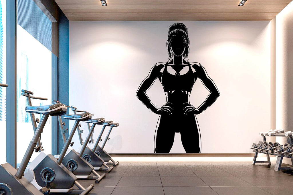 Gym Wall Decal Home Gym Girl Power fitness Quote Decor Workout Art Vinyl Gym Wall Stickers Bedroom Gym Workout Motivation Crossfit 501RS