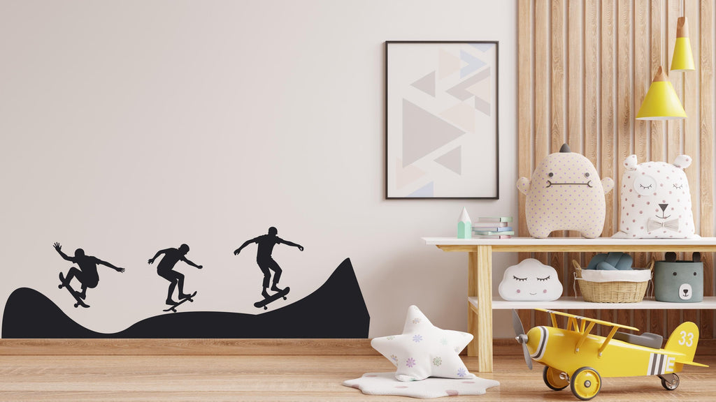 Wall Decal Skateboarder Skate Wall Art Stickers Skateboard Decals Skateboard Wall Stickers Kids Room Removable Home Decor Skate style 484LU