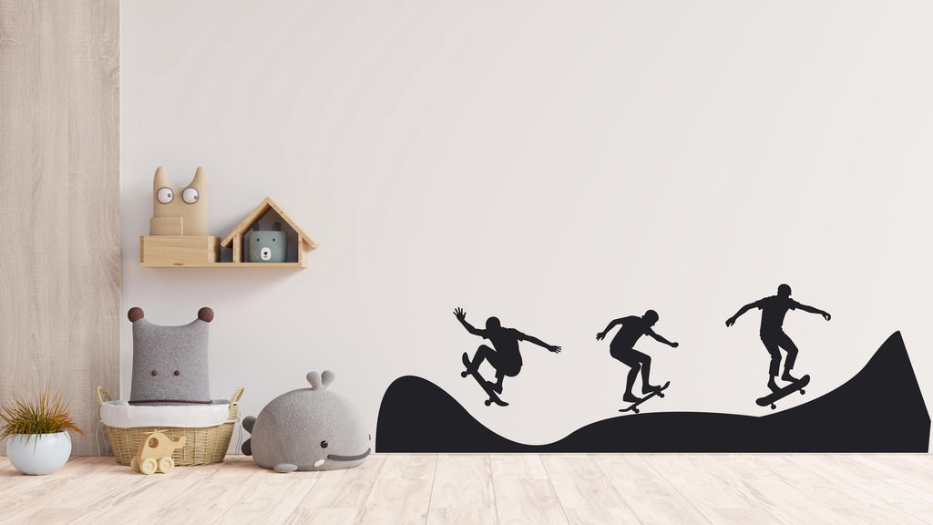 Wall Decal Skateboarder Skate Wall Art Stickers Skateboard Decals Skateboard Wall Stickers Kids Room Removable Home Decor Skate style 484LU