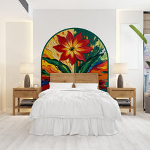 Load image into Gallery viewer, Arch Abstract Flower Art Painting Wall Decal, Bed Arch Sticker, Hedboard Wall Decal, Arch Wall Decal Sticker, Super King Bed Arch 515LU