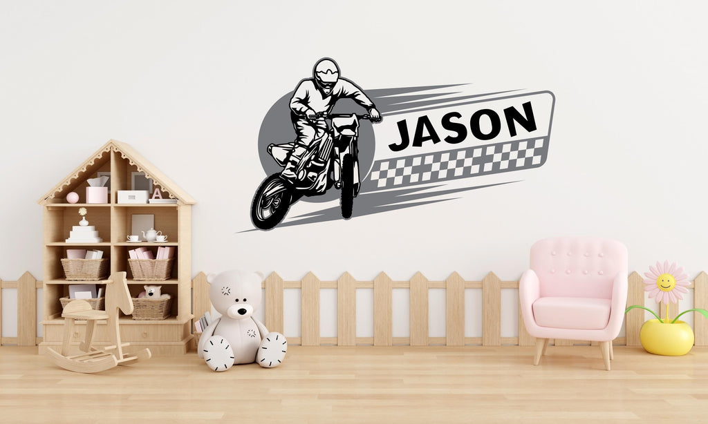 Motocross Wall Decor, Motocross Wall Decals, Ride Wall Art, Stickers Bedroom Motocross Wall Vinyl Nursery Wall Decals Art 486LU