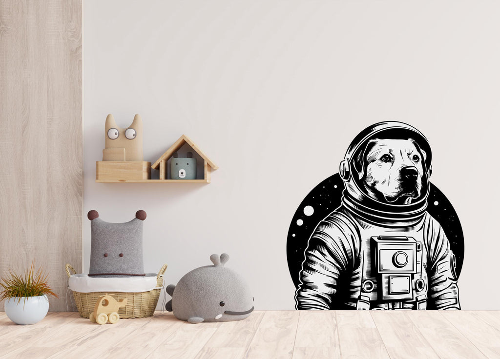 Astronaut Dog wall decal Dog decor Astronaut Pet Sticker Dog wall art Decal Dog Lover Animals anime decal Dog Bathroom Wall Decals 488LU