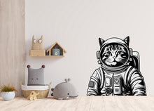 Load image into Gallery viewer, Astronaut Cat wall decal Cat decor Astronaut Pet Sticker Cat wall art Decal Cat Lover Animals anime decal Cat Bathroom Wall Decals 489LU