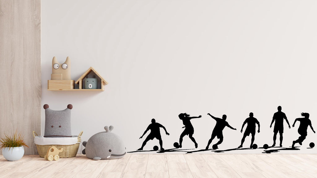 Soccer wall decor, Football Wall Decal Sport Vinyl, Soccer Players Football stickers, Kids Bedroom Sports Decor, Wall Stickers 522LU