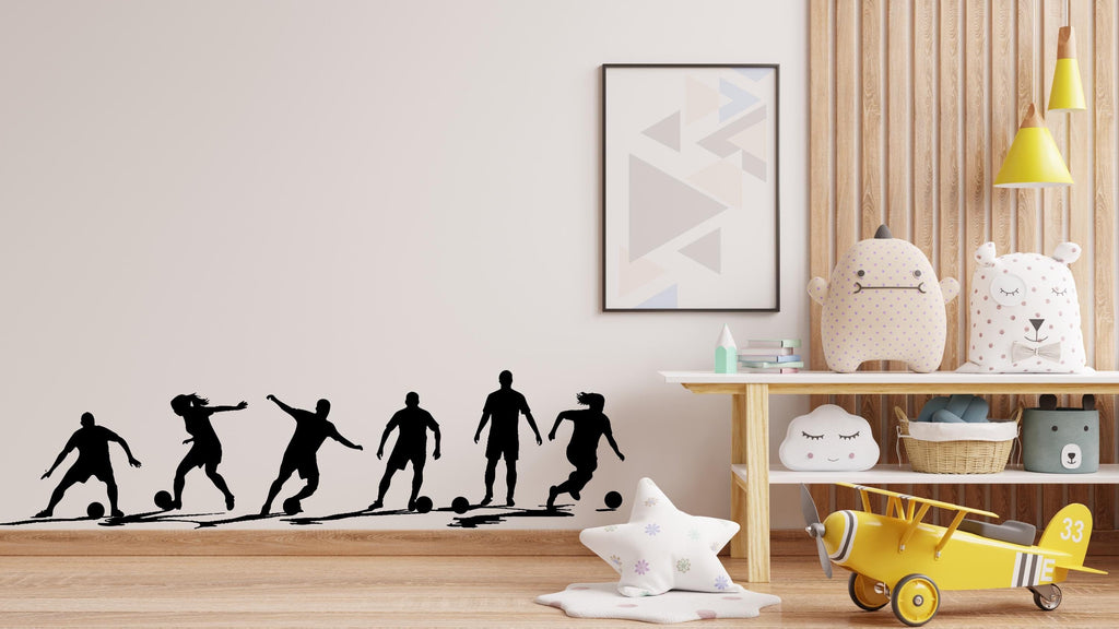 Soccer wall decor, Football Wall Decal Sport Vinyl, Soccer Players Football stickers, Kids Bedroom Sports Decor, Wall Stickers 522LU