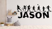 Load image into Gallery viewer, Soccer wall decor, Football Wall Decal Sport Vinyl, Soccer Players Football stickers, Kids Bedroom Sports Decor, Wall Stickers 523LU