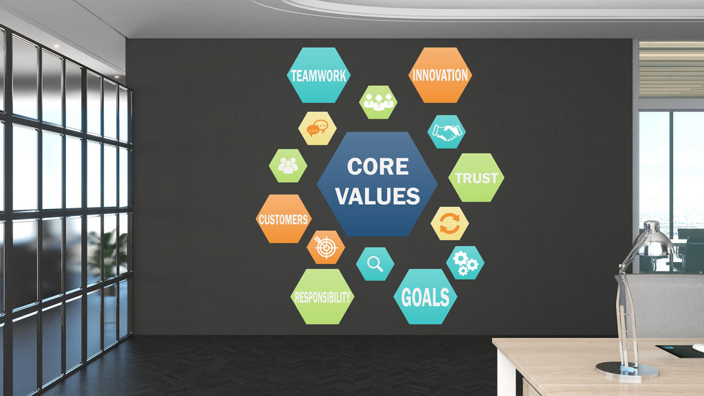 Core Value Wall Decor Our Value Wall Decal Trust Innovation Office Exellence Teamwork Wall Stickers Custom Personalized office Gift 490LU