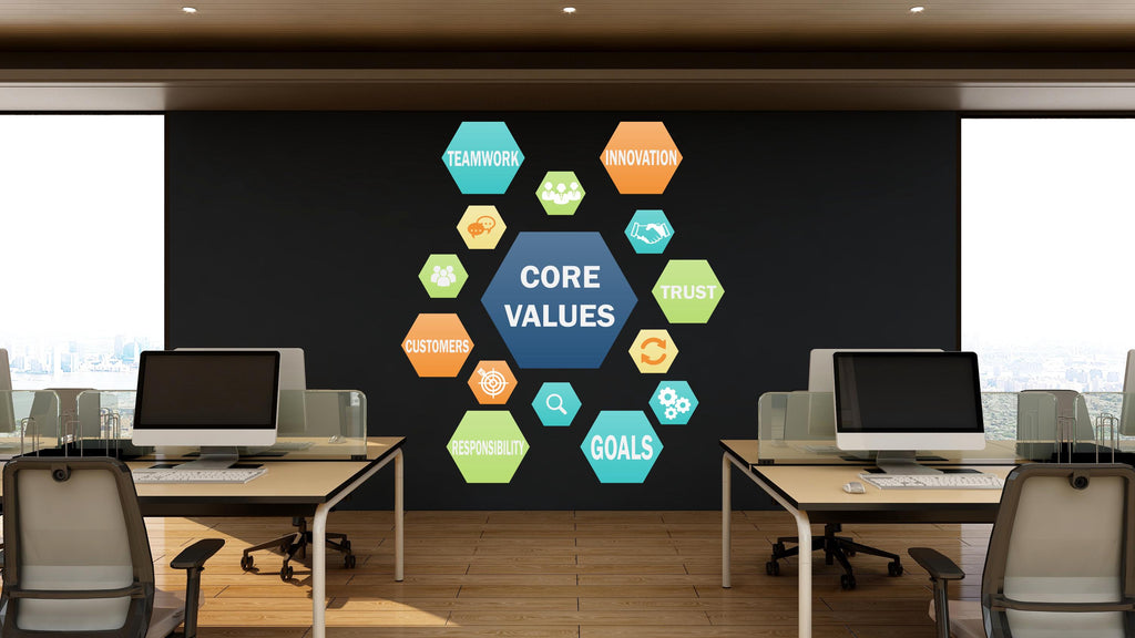 Core Value Wall Decor Our Value Wall Decal Trust Innovation Office Exellence Teamwork Wall Stickers Custom Personalized office Gift 490LU