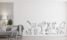 Load image into Gallery viewer, Drawn Animals Removable Wall Decals, Animals Decor, Animals Theme, Nursery Decor, Boys Room, Kangaroo Sheep Bear Fox Flamingo Wolf 491LU