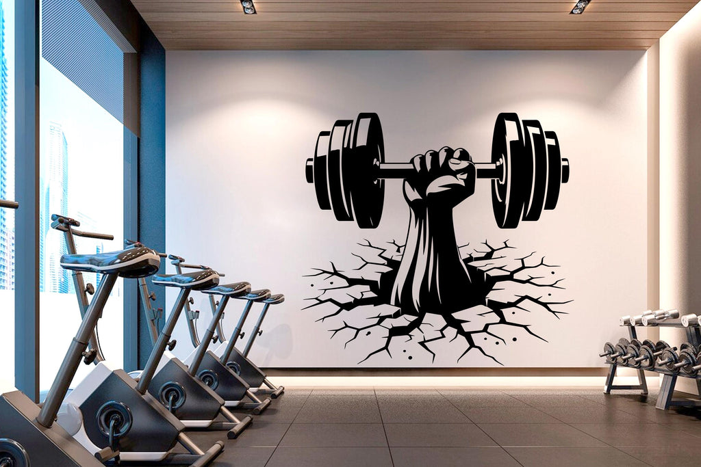 Gym Wall Decor Crack Wall Fitness Wall Art Gym Wall Decals Gorilla Wall Decal Crossfit Gifts Home Gym Wall Sticker Gym 504RS