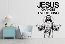 Load image into Gallery viewer, Jesus Changes Everything, Religious Wall Sign, Christian Wall Words, Church Sanctuary Wall Art, Church Wall Decor, Religious Wall Art 527LU