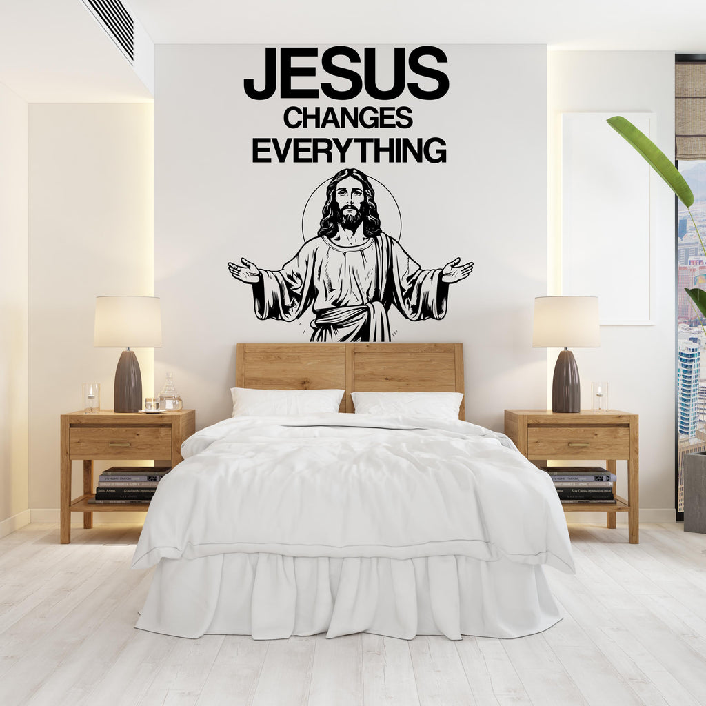 Jesus Changes Everything, Religious Wall Sign, Christian Wall Words, Church Sanctuary Wall Art, Church Wall Decor, Religious Wall Art 527LU