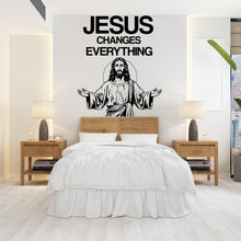 Load image into Gallery viewer, Jesus Changes Everything, Religious Wall Sign, Christian Wall Words, Church Sanctuary Wall Art, Church Wall Decor, Religious Wall Art 527LU