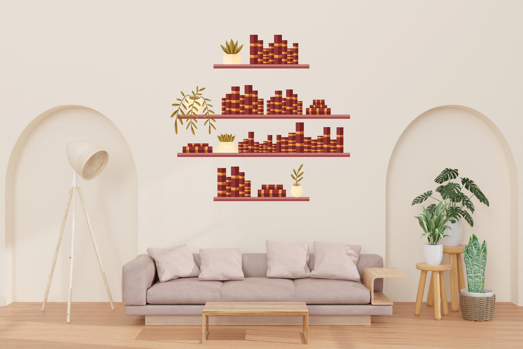 Library Wall Art Decal, Book Shelves Library Wall Decal, Education Decals, Kids Room, Reading room, Nurseries, School, Kids Gifts 492LU