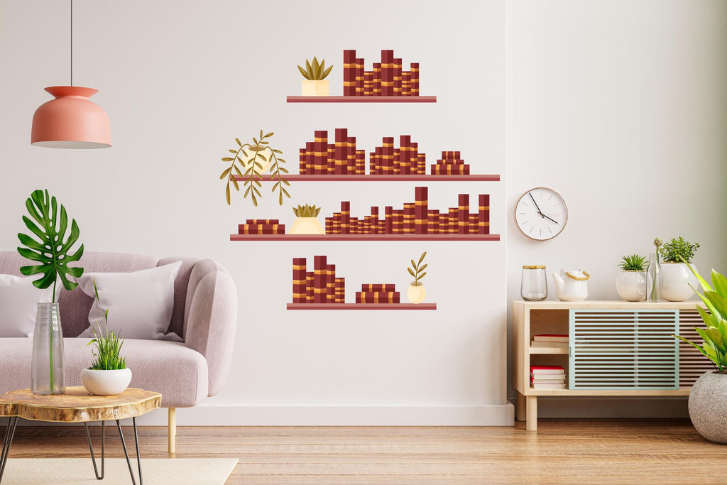 Library Wall Art Decal, Book Shelves Library Wall Decal, Education Decals, Kids Room, Reading room, Nurseries, School, Kids Gifts 492LU