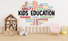 Load image into Gallery viewer, Kids Education Word Cloud Wall Decal - Perfect for School Decor, Playroom &amp; Study Room - Learning Success Knowledge Educational Decal 530LU