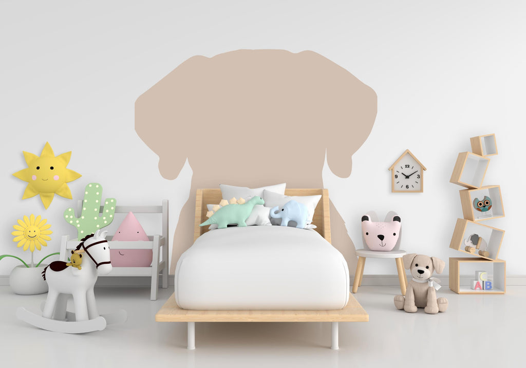 Large Dog Head Decal, Headboard Color Block, Boho Wall Decal, Bed Headboard Sticker, Headboard Wall Decal, Dog Kennel Decor Ideas Gift 531LU