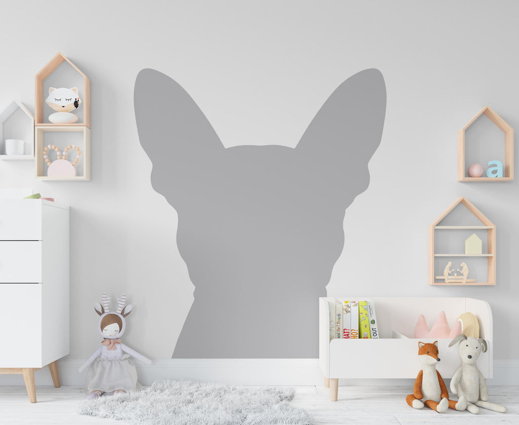 Large Dog Head Decal, Headboard Color Block, Boho Wall Decal, Bed Headboard Sticker, Headboard Wall Decal, Dog Kennel Decor Ideas Gift 532LU