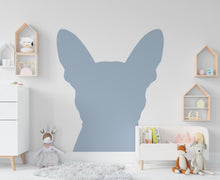 Load image into Gallery viewer, Large Dog Head Decal, Headboard Color Block, Boho Wall Decal, Bed Headboard Sticker, Headboard Wall Decal, Dog Kennel Decor Ideas Gift 532LU