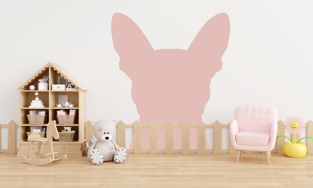 Large Dog Head Decal, Headboard Color Block, Boho Wall Decal, Bed Headboard Sticker, Headboard Wall Decal, Dog Kennel Decor Ideas Gift 532LU