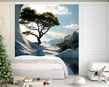 Load image into Gallery viewer, Nature Arch Wall Mural - Tree and Ocean Scenic Wallpaper - Removable Peel and Stick Landscape Wall Art - Bedroom or Living Room Decor Vn016