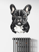Load image into Gallery viewer, French Bulldog Vinyl Decal - Realistic Bulldog Wall Sticker - Peel and Stick Dog Decor for Kids Room, Nursery, or Living Room Wall Art Vn021