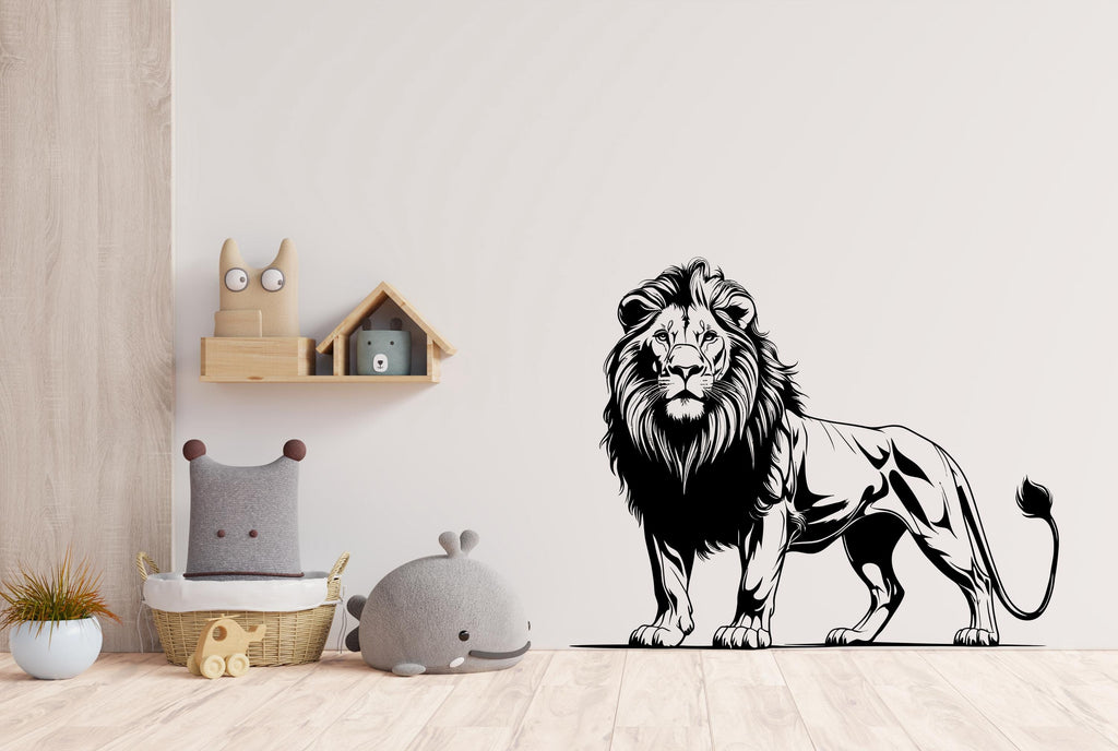 Lion wall decals, Lion Wall Sticker, Lion wall art, Animals wall vinyl Wild Lion Vinyl Sticker Decor Nursery Wild Pet Murals 495LU