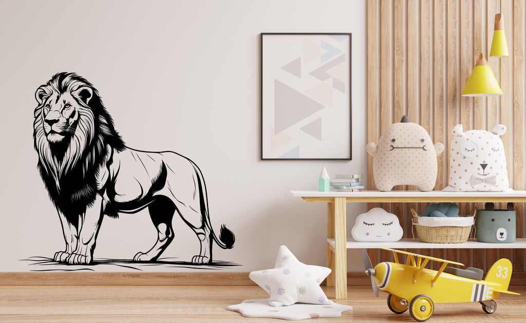 Lion wall decals, Lion Wall Sticker, Lion wall art, Animals wall vinyl Wild Lion Vinyl Sticker Decor Nursery Wild Pet Murals 496LU