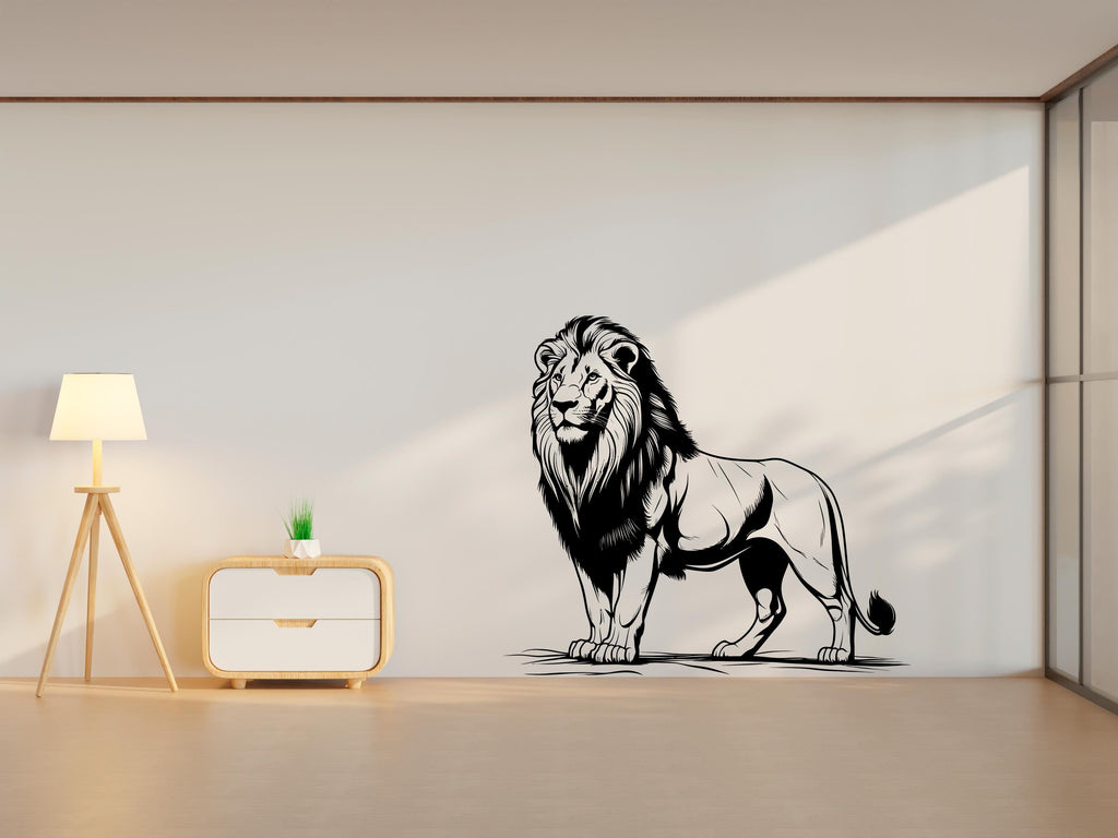 Lion wall decals, Lion Wall Sticker, Lion wall art, Animals wall vinyl Wild Lion Vinyl Sticker Decor Nursery Wild Pet Murals 496LU