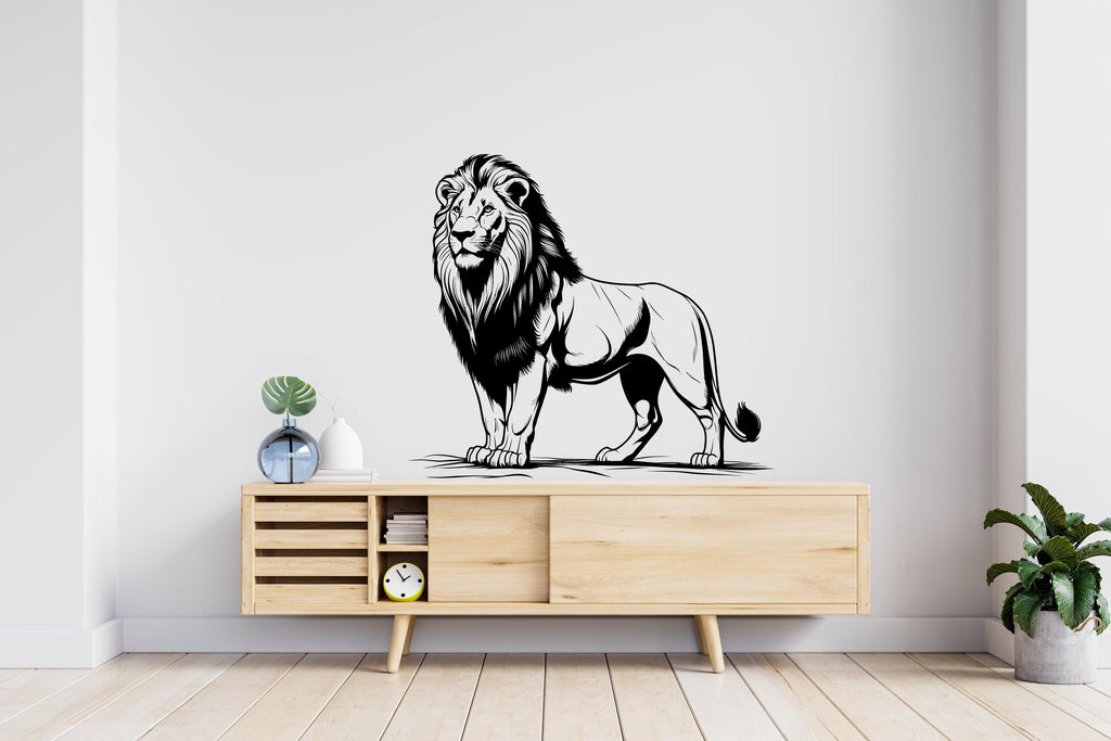 Lion wall decals, Lion Wall Sticker, Lion wall art, Animals wall vinyl Wild Lion Vinyl Sticker Decor Nursery Wild Pet Murals 496LU