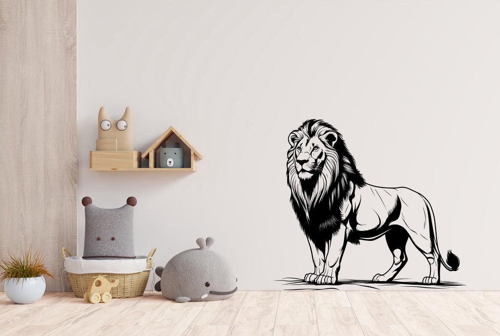 Lion wall decals, Lion Wall Sticker, Lion wall art, Animals wall vinyl Wild Lion Vinyl Sticker Decor Nursery Wild Pet Murals 496LU