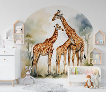 Load image into Gallery viewer, Giraffe Wall Decal, Giraffe Wall art, Nursery Bed Arch Sticker, Hedboard Wall Decal, Arch Wall Decal, Arch Wall Decal Sticker 535LU