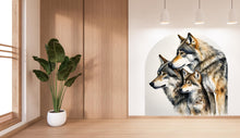 Load image into Gallery viewer, Wolfs Wall Decal, Watercolor Wolf Wall art, Nursery Bed Arch Sticker, Hedboard Wall Decal, Arch Wall Decal, Arch Wall Decal Sticker 536LU