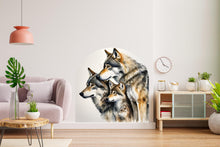 Load image into Gallery viewer, Wolfs Wall Decal, Watercolor Wolf Wall art, Nursery Bed Arch Sticker, Hedboard Wall Decal, Arch Wall Decal, Arch Wall Decal Sticker 536LU