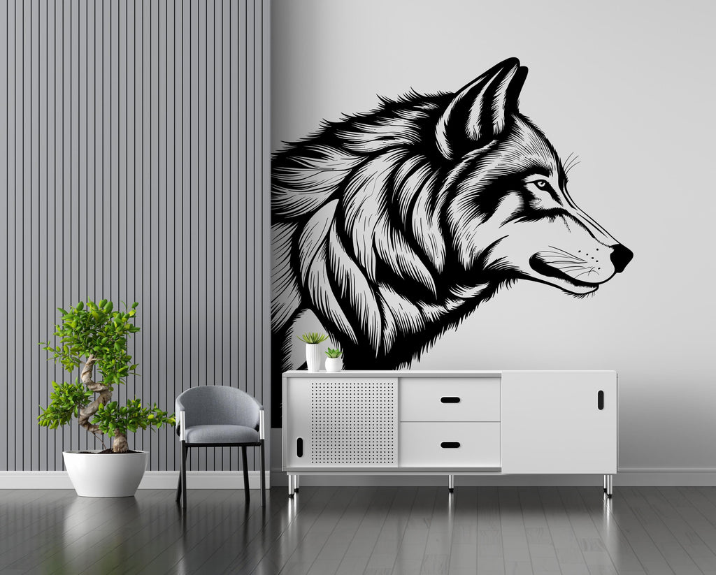 Wolf Wall Decal, Wolf Wall Art, Wolf Room Wall Decor Wolf Room Wall Sticker Wolf Wall Decor Animals Stickers 498LU