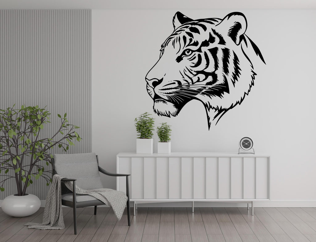 Tiger Wall Decal, Tiger Wall Art, Tiger Room Wall Decor Wolf Tiger Wall Sticker Wolf Wall Decor Animals Stickers Safari Wildlife 499LU