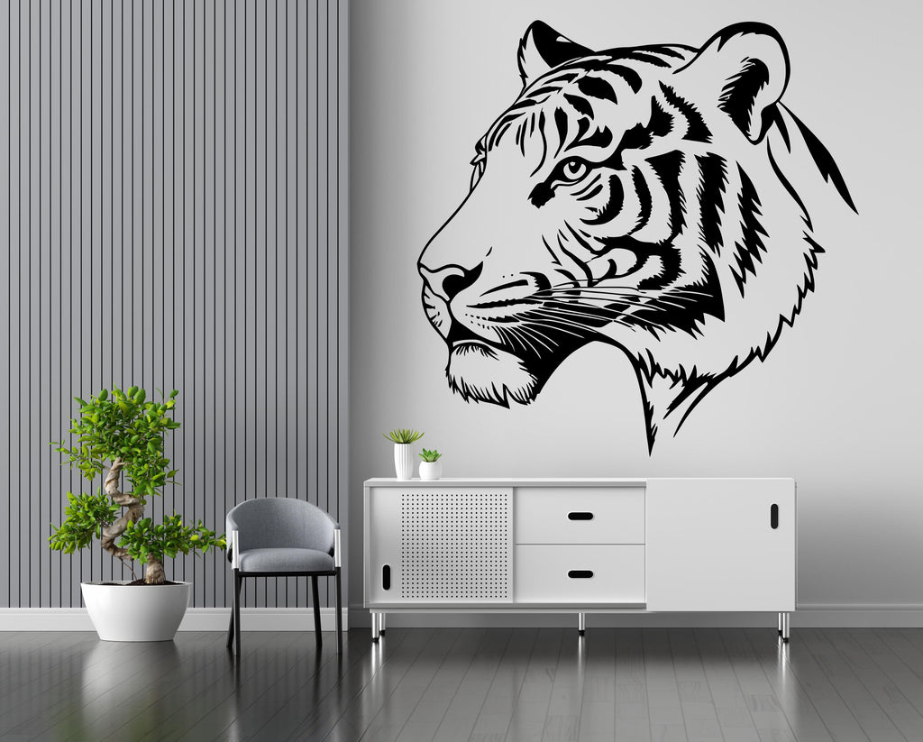 Tiger Wall Decal, Tiger Wall Art, Tiger Room Wall Decor Wolf Tiger Wall Sticker Wolf Wall Decor Animals Stickers Safari Wildlife 499LU
