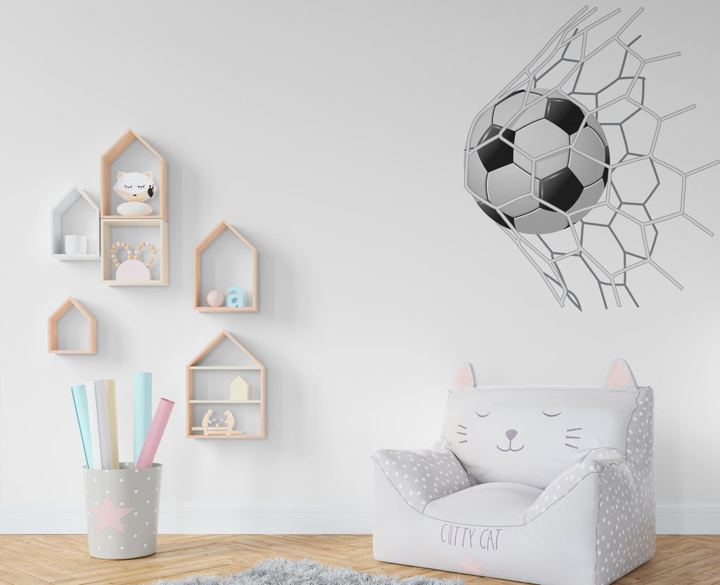 Soccer wall decor, Football Wall Decal Sport Vinyl, Football stickers, Boys Passion, Goal Wall Art, Wall Stickers, Kids Room, Decor, 536RS
