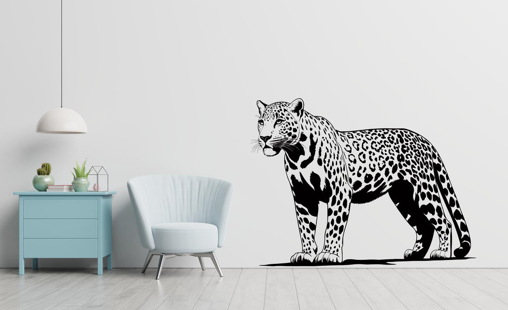 Leopard wall decals, Leopard Wall Sticker, Cheetah wall art, Animals wall vinyl Wild Cat Vinyl Sticker Decor Nursery Wild Pet Murals 501LU