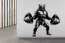 Load image into Gallery viewer, Bear Gym Wall Decor Bear Fitness Wall Art Gym Wall Decals Bear Wall Decal Crossfit Gifts Home Gym Wall Sticker Gym 502LU