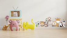 Load image into Gallery viewer, Jungle Cartoon Animals Wall Decal, Kids Room wall sticker, Animals Wall Decor Nursery Decals, Kids Wall Decals, Children's Room Decor 504LU