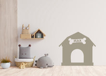 Load image into Gallery viewer, Dog House Kennel With Dog Name Wall Decal Home Headboard Color Block, Dog Wall Decor, Boho Wall Decal, Bed Headboard Sticker, Dog Gift 505LU