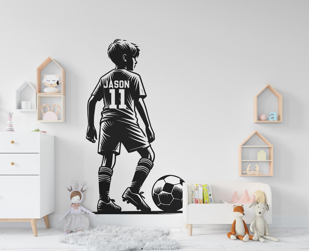 Soccer wall decor, Football Wall Decal Sport Vinyl, Football stickers, Boys Passion, Goal Wall Art, Wall Stickers, Kids Room, Decor, 538RS