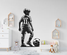 Load image into Gallery viewer, Soccer wall decor, Football Wall Decal Sport Vinyl, Football stickers, Boys Passion, Goal Wall Art, Wall Stickers, Kids Room, Decor, 538RS