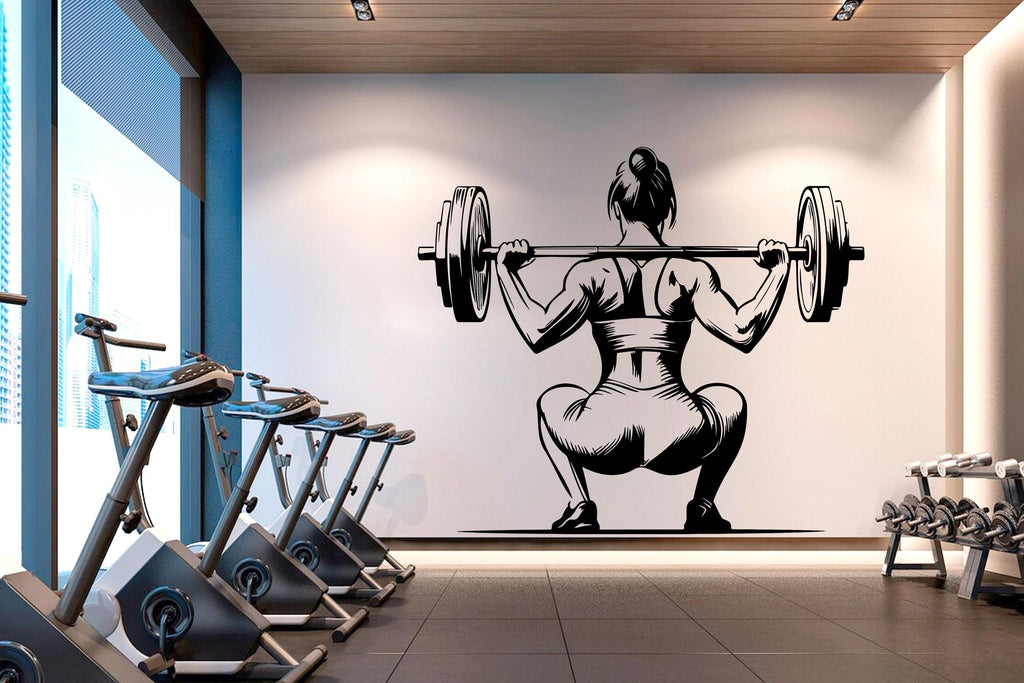 Gym Wall Decal Home Gym Girl Power fitness Quote Decor Workout Art Vinyl Gym Wall Stickers Bedroom Gym Workout Motivation Crossfit 513RS