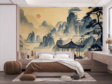Load image into Gallery viewer, Japanese Nature Wallpaper Wall Graphics Japanese Pagoda Peel and Stick Girl room Wallpaper Self Japan Traditional Pattern 519RS
