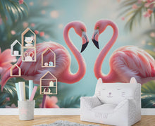 Load image into Gallery viewer, Flamingo Wall Graphics Peel and Stick Girl room Wallpaper Nursery Self Adhesive Removable nursery wall decor Mural 521RS