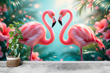 Load image into Gallery viewer, Flamingo Wall Graphics Peel and Stick Girl room Wallpaper Nursery Self Adhesive Removable nursery wall decor Mural 521RS