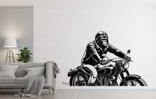 Load image into Gallery viewer, Gorilla on a Motorcycle Wall Decal - Unique Decor for Kid's Rooms and Playrooms, Fun Wall Decor, Riding a Motorcycle, Rider wall decal 508LU